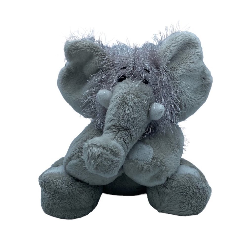 Ganz Gray‎ White Elephant Stuffed Animal Plush Toy 9”